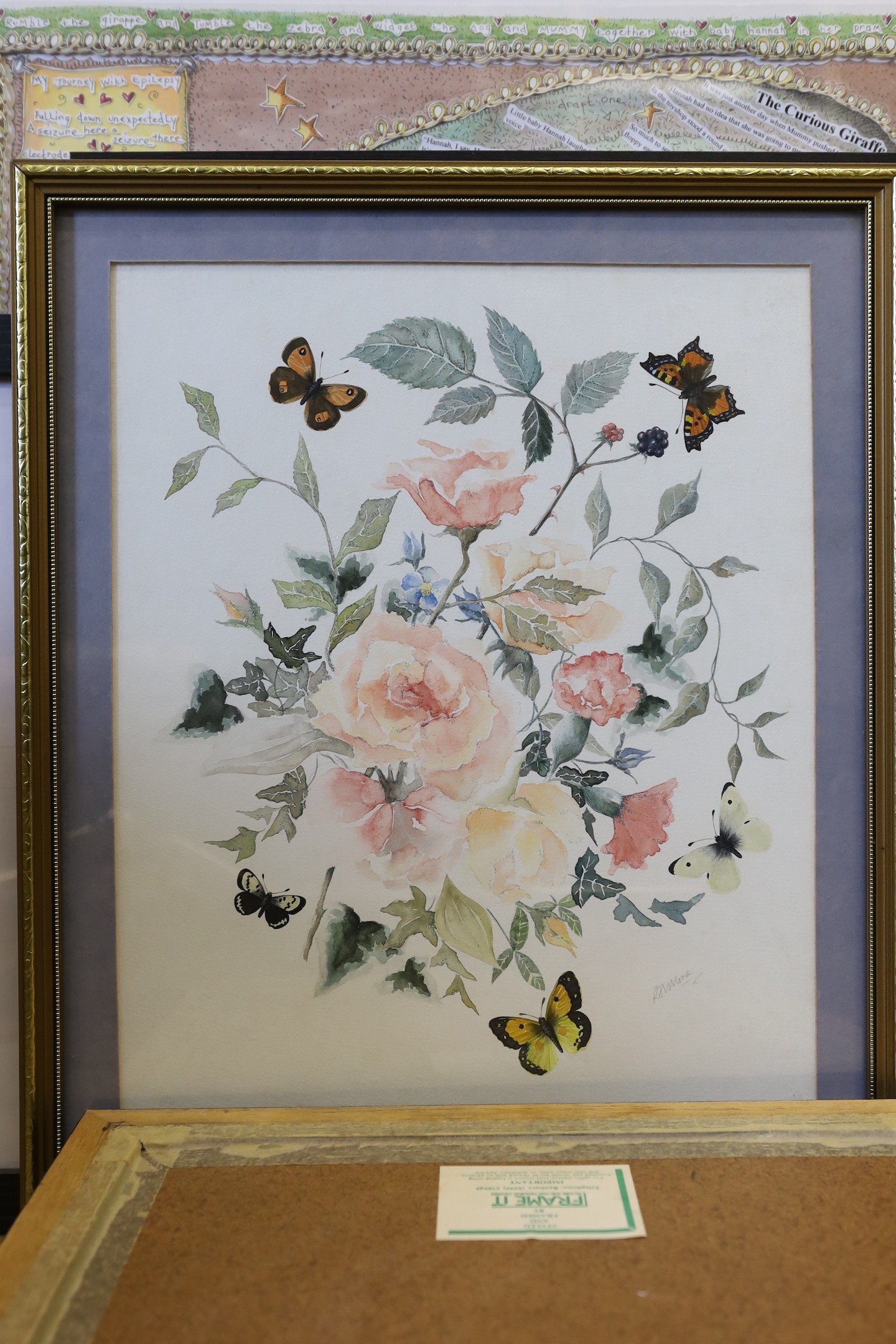 Rebecca Morse (Modern British) pen and ink with card cut out, three book illustrations and nine other framed works, largest 56 x 56cm (12)